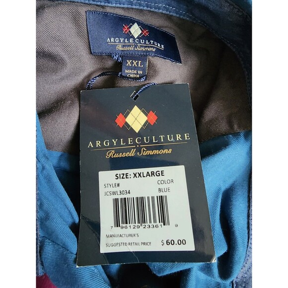 Russell Simmons Blue Button-Down Shirt Size 2X NEW Argyle Culture - Picture 6 of 8